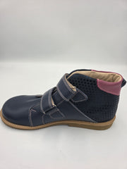 Ani-But girls prophylactic boots with Thomas heel /Navy, berry, dual colour sole with double strap 232