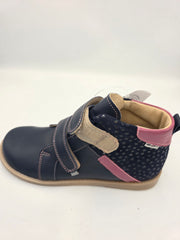 Ani-But girls prophylactic boots with Thomas heel /Navy, berry, heart design with double strap 232