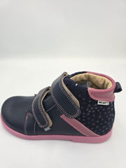 Ani-But girls prophylactic boots with Thomas heel /Navy, berry, heart design with Pink Sole 232