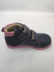 Ani-But girls prophylactic boots with Thomas heel /Navy, berry, heart design with Pink Sole 232
