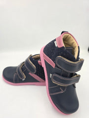 Ani-But girls prophylactic boots with Thomas heel /Navy, berry, heart design with Pink Sole 232