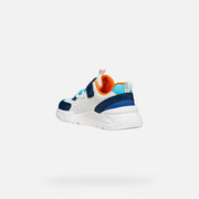 GEOX J LOFTUS A, Boys sneakers, breathable sole, White/Orange (J55MQB  01454  C1343)
