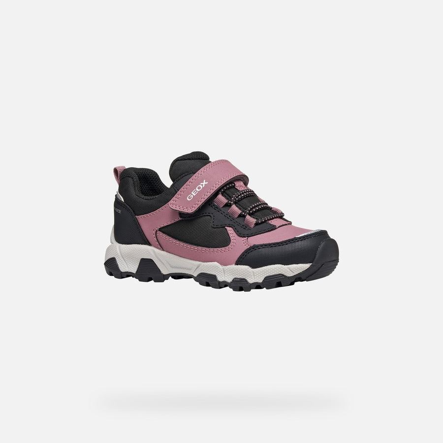 Geox Girl's Waterproof Sneakers/ Magnetar Girl/ Dark rose- black (J464LA 050FU C9321)