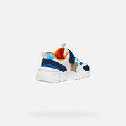 GEOX J LOFTUS A, Boys sneakers, breathable sole, White/Orange (J55MQB  01454  C1343)