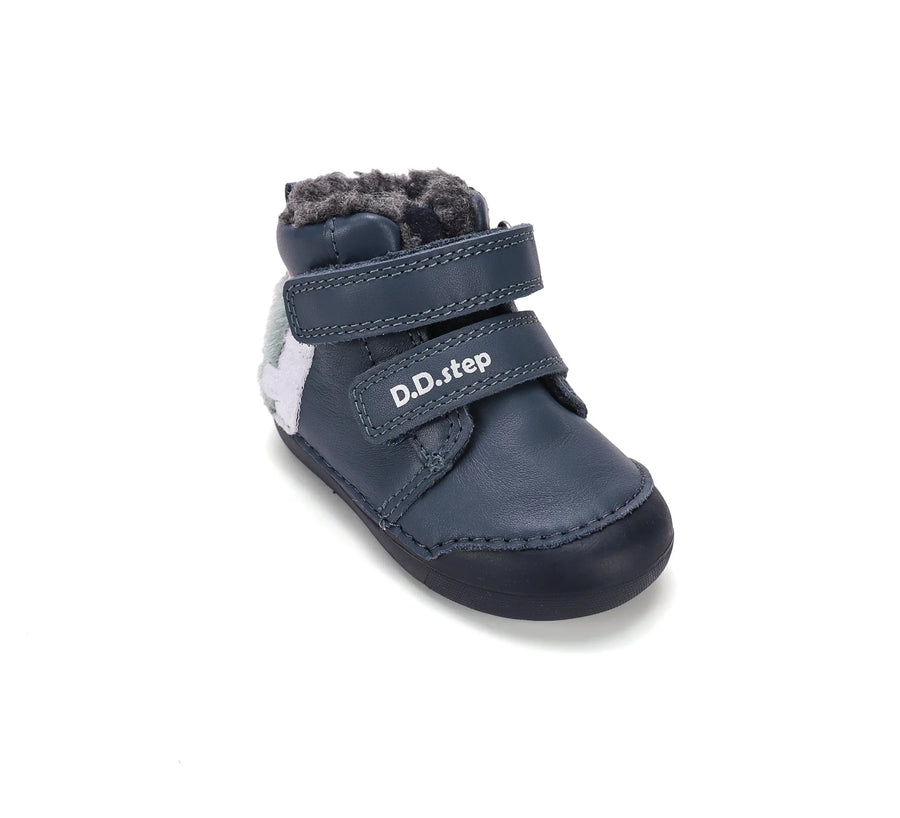 D.D. Step Boys First Steps Water Repellent Fur Boots – Royal Blue – view 7
