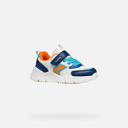 GEOX J LOFTUS A, Boys sneakers, breathable sole, White/Orange (J55MQB  01454  C1343)