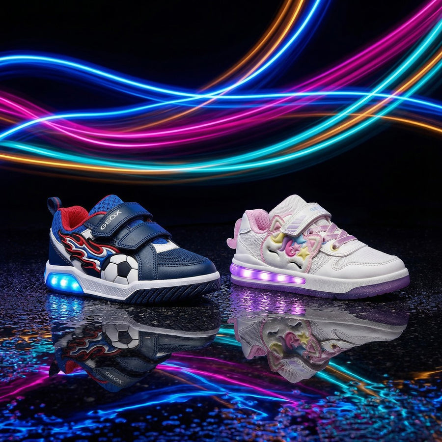 Geox Girl's Sneakers with lights J SKETLITE ILLUMINUS-PINK/LILAC(J65NWB 0EWBC C8842)