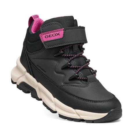 Geox Girls Water-Repellent Boots – Black & Pink , Flexyper Abx