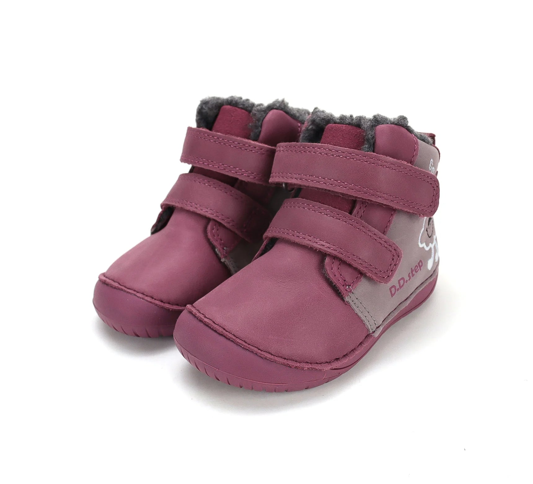 D.D.step Girl Barefoot Winter Boots / pink- grey / (W070-62495C)