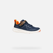 GEOX Foot-Run Boys , Barefoot sneaker, breathable sole, Navy/Orange (J66PDD 0FU54 C0659)
