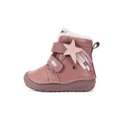D.D. Step Girls First Steps Water-Repellent Fur Boots – Metallic Red