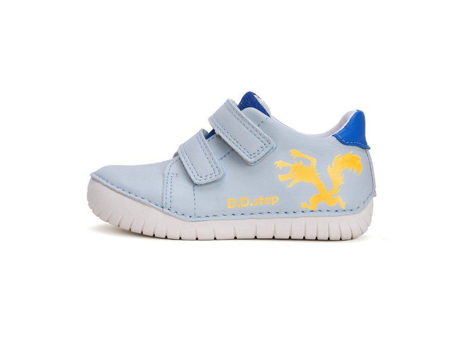D.D.Steps Barefoot Boy's Leather Low Shoes Sky Blue/Sun Reactive(S050-51525A)