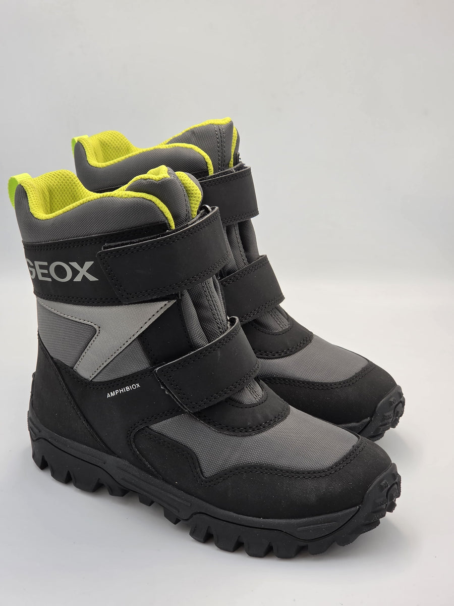 GEOX J Himalaya B.B Abx E- NYL+DBK/ Waterproof High Boots/Dark grey-Lime (J46FRE 0FU50 C1267)