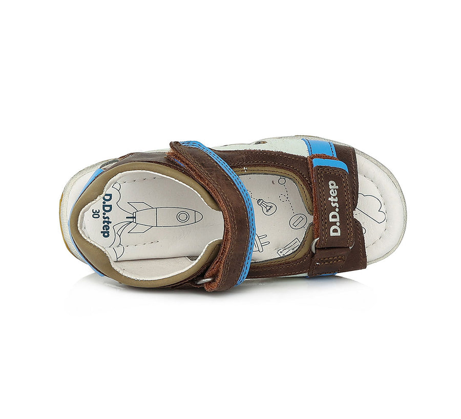 D.D.step boys leather sandals /Brown AC290-552L