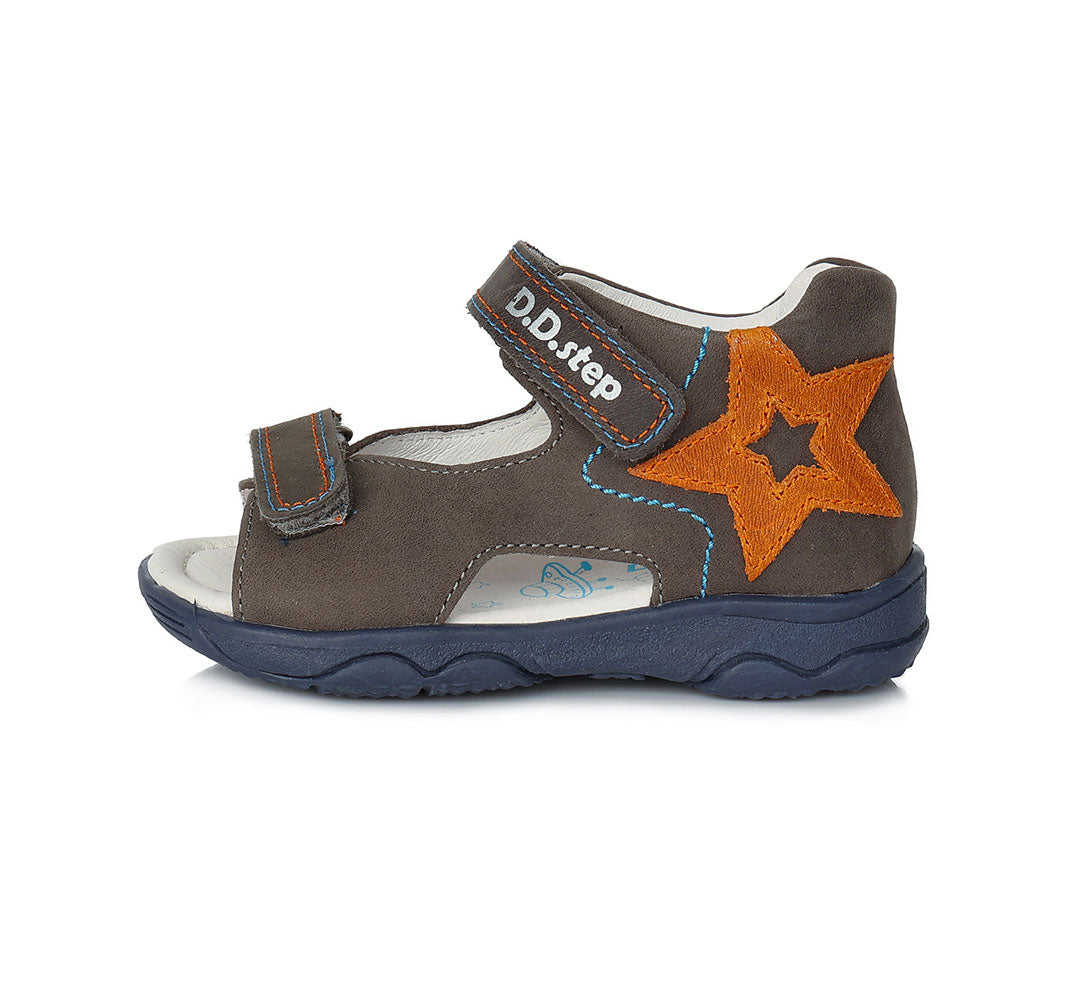 Boys Leather Sandal D.d step Dark Grey (AC64-537M)
