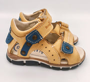 RenBut Boys leather sandals in Honey/Blue_3798.jpg