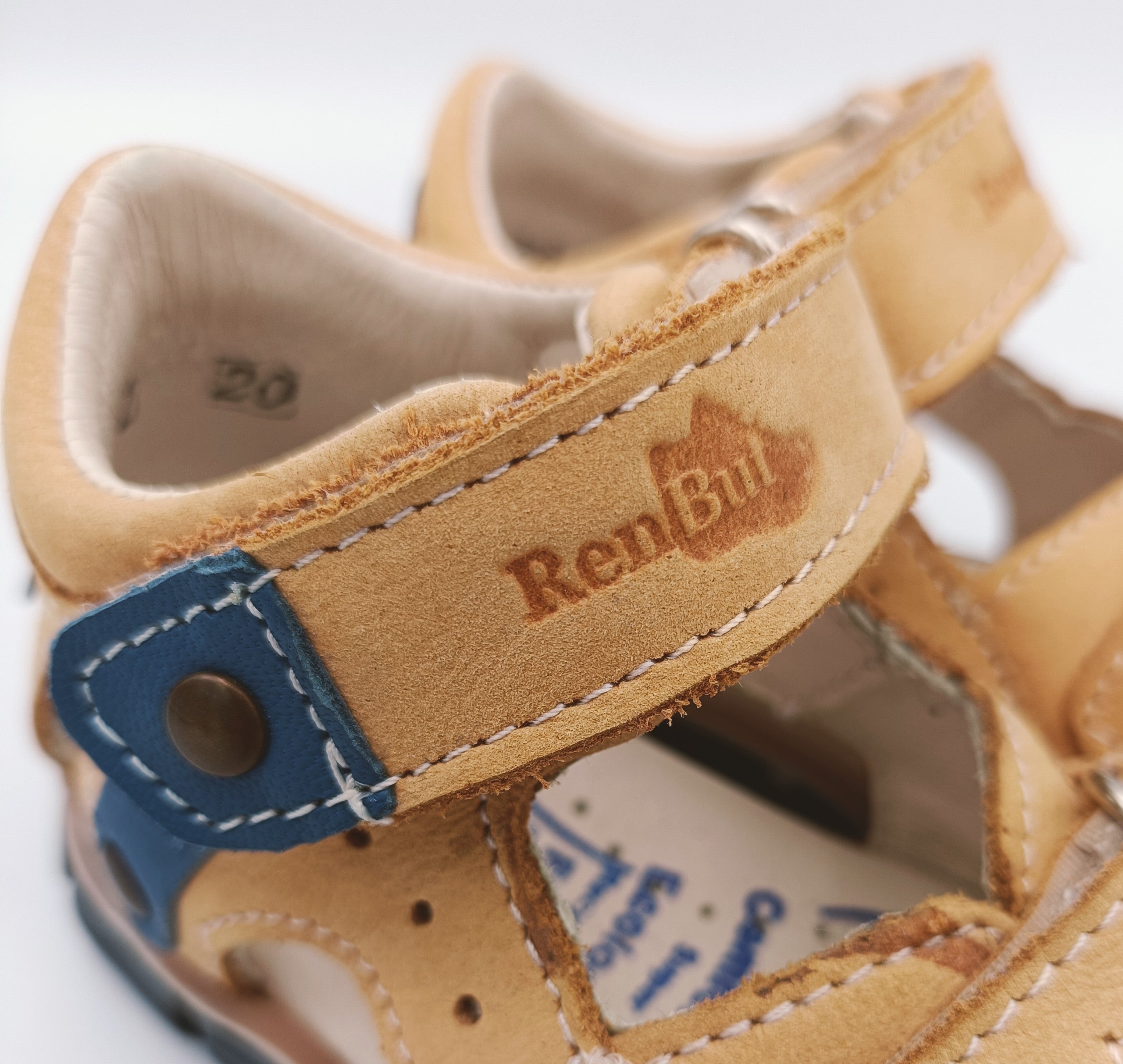 RenBut Boys leather sandals in Honey/Blue_3799.jpg