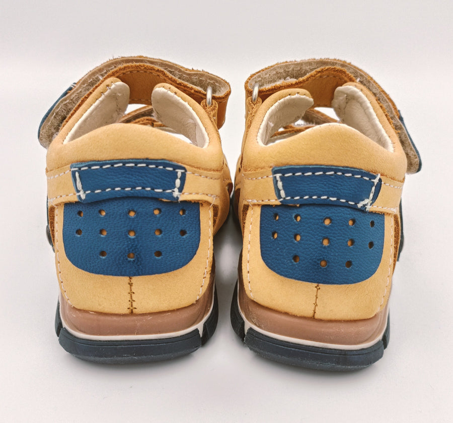 RenBut Boys leather sandals in Honey/Blue_3800.jpg