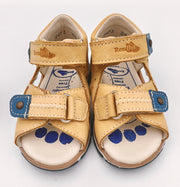 RenBut Boys leather sandals in Honey/Blue_3801.jpg
