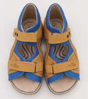 RenBut Boys leather sandals in Honey/Blue_3829.jpg