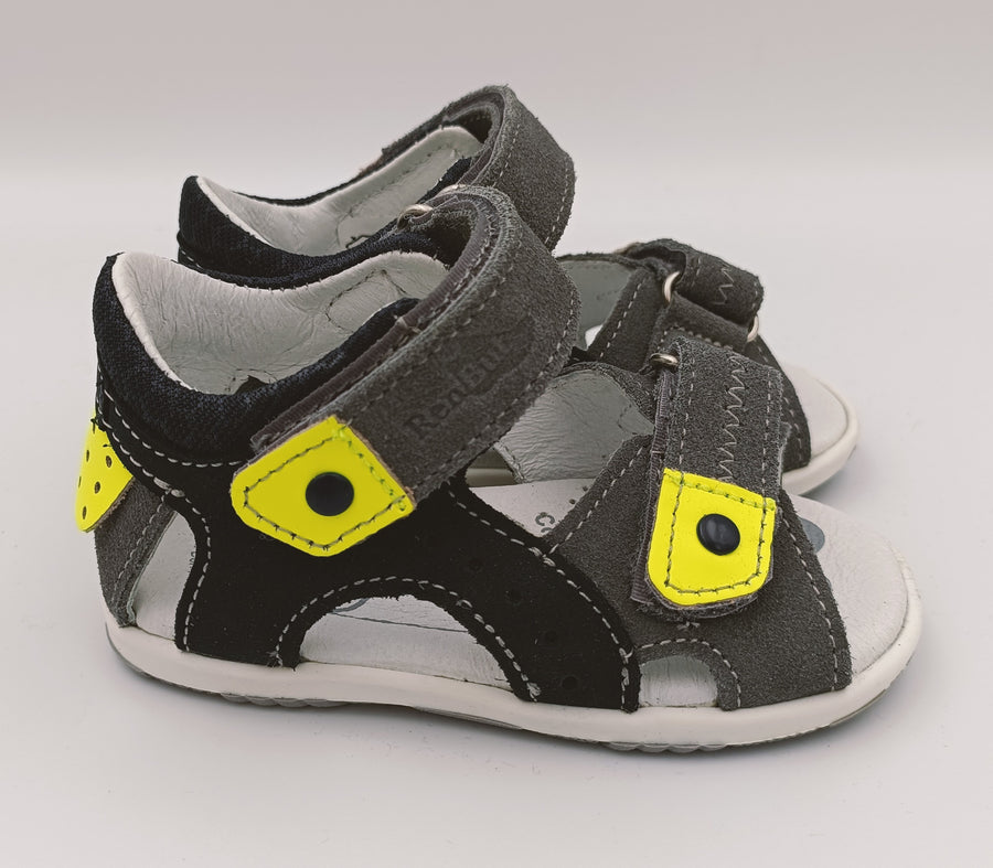RenBut Boys leather sandals in Navy/Grey/Bright Yellow_3785.jpg