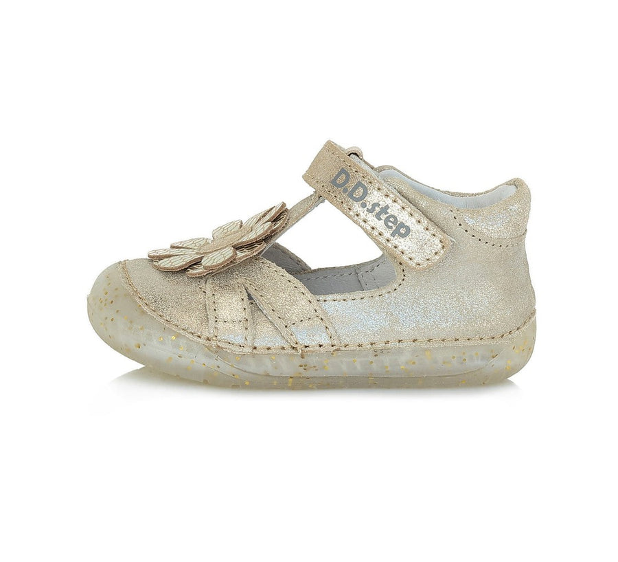 D.D.step girls barefoot leather sandals /Champagne H070-331A_123.jpg