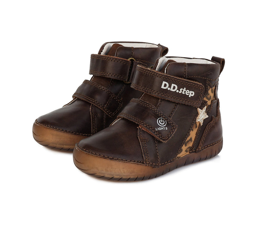 D.D.step girls water-repellence boots/LED/ ChocolateA050-288B_2007.jpg