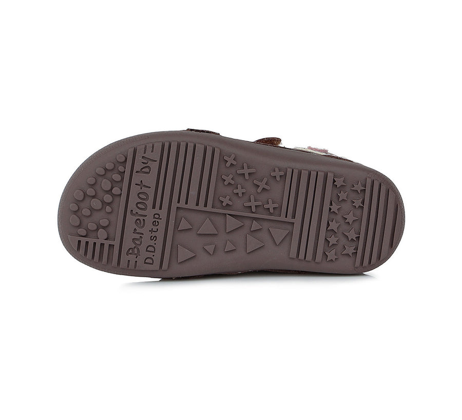 D.D.step girls barefoot leather shoes /Chocolate S063-395CM_2314.jpg