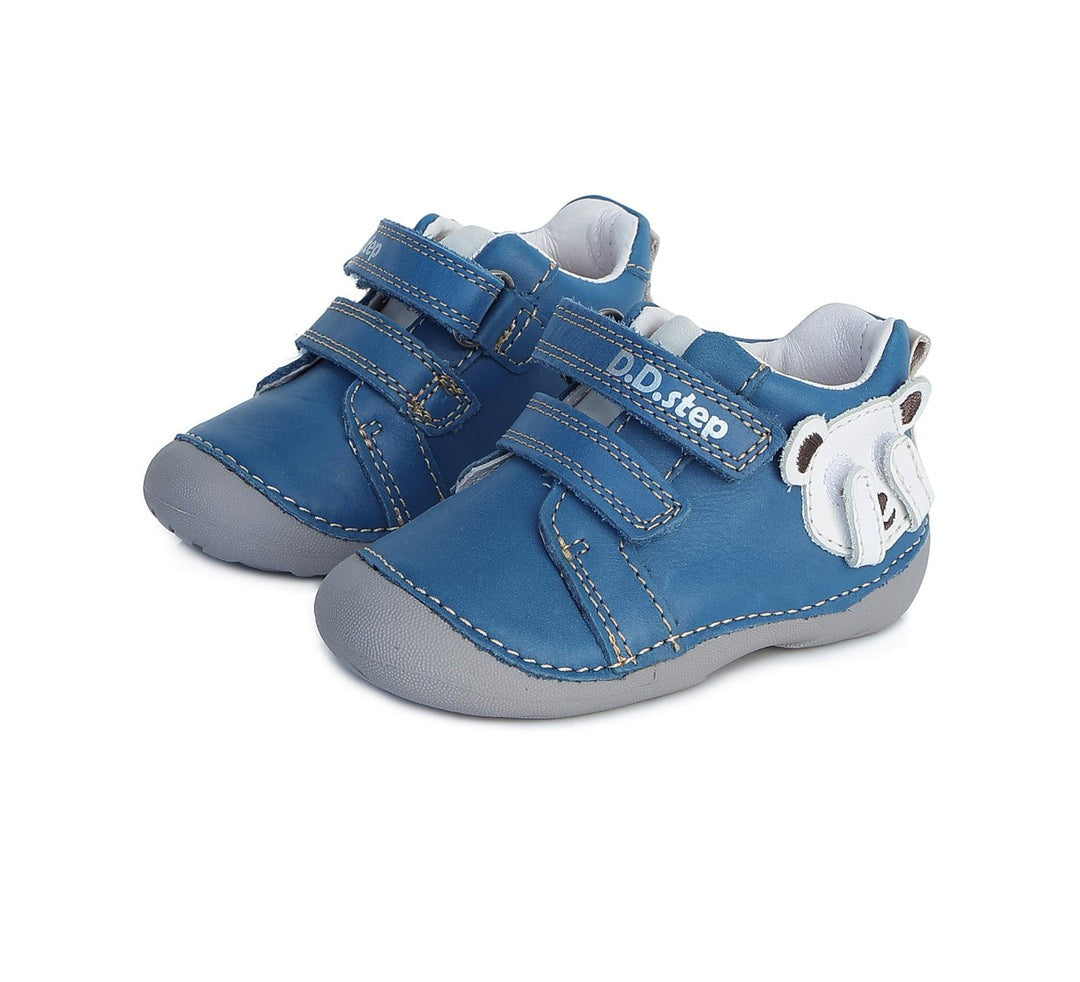 Blue colour leather shoes deals