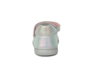 D.D.step girls leather Ballerinas in Silver, flower detail H078-177BM_108.jpg