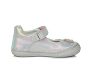 D.D.step girls leather Ballerinas in Silver, flower detail H078-177BM_109.jpg