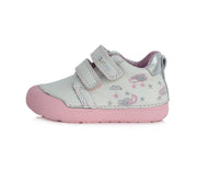 D.D.step leather girls shoes white,  clouds detail S066-383_340.jpg