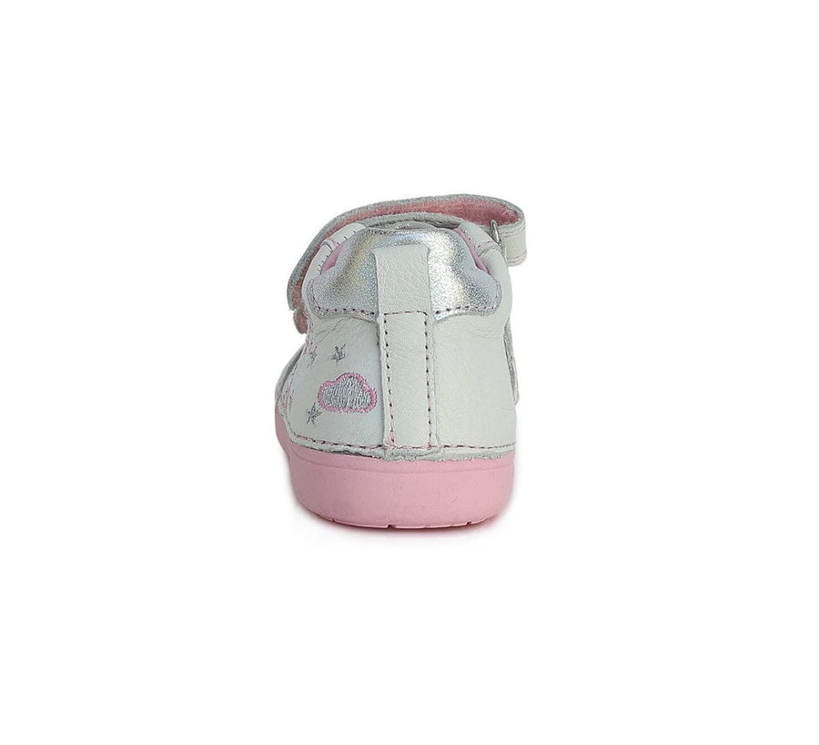 D.D.step leather girls shoes white,  clouds detail S066-383_341.jpg