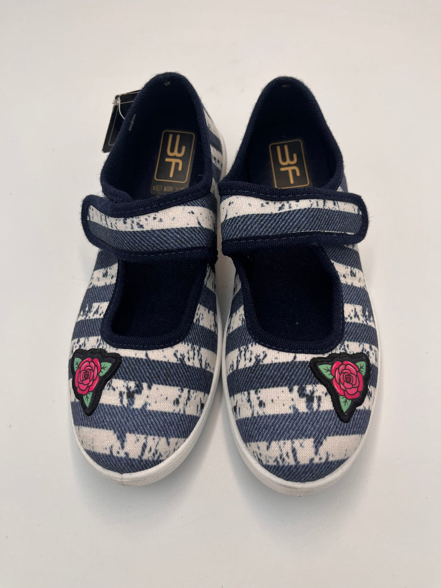 3f Slippers, girls /first steps/ blue- white slippers