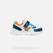 GEOX J LOFTUS A, Boys sneakers, breathable sole, White/Orange (J55MQB  01454  C1343)