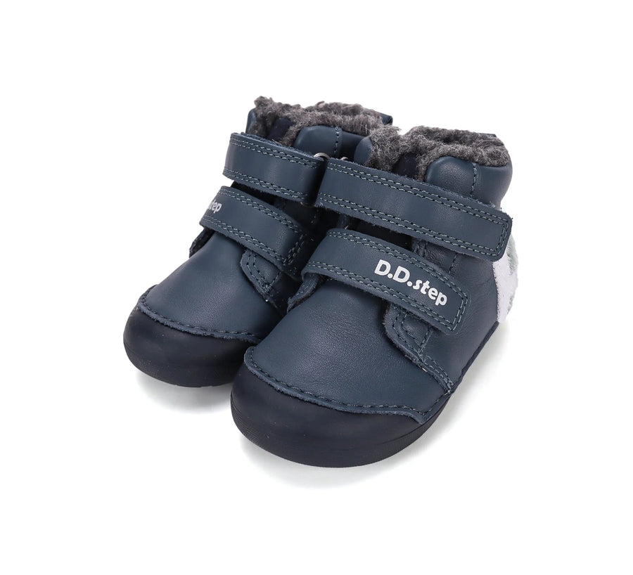 D.D. Step Boys First Steps Water Repellent Fur Boots – Royal Blue – view 2