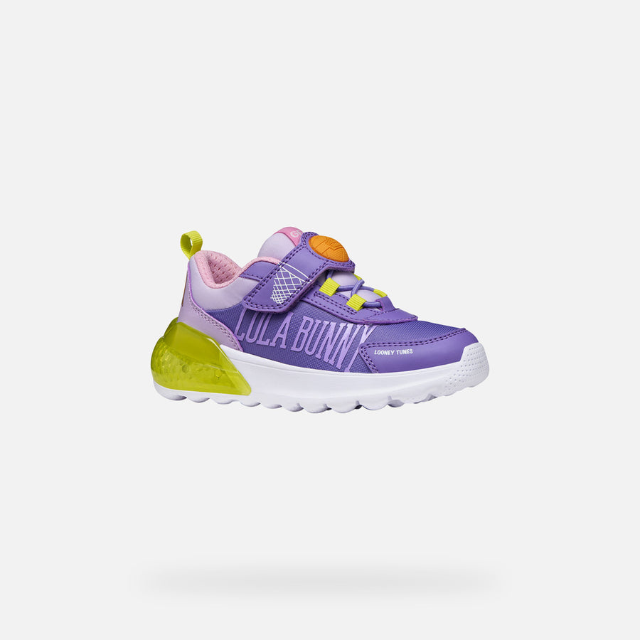 Geox Girl's Sneakers with lights J.ACTIVART ILLUMINUS-VIOLET/ACIDGREEN(J65LZA 011CE CN83A)