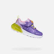 Geox Girl's Sneakers with lights J.ACTIVART ILLUMINUS-VIOLET/ACIDGREEN(J65LZA 011CE CN83A)
