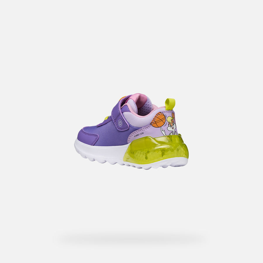 Geox Girl's Sneakers with lights J.ACTIVART ILLUMINUS-VIOLET/ACIDGREEN(J65LZA 011CE CN83A)