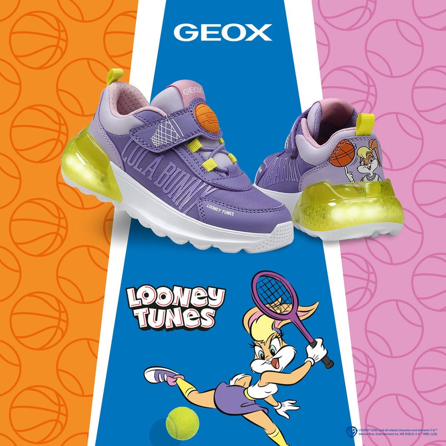 Geox Girl's Sneakers with lights J.ACTIVART ILLUMINUS-VIOLET/ACIDGREEN(J65LZA 011CE CN83A)