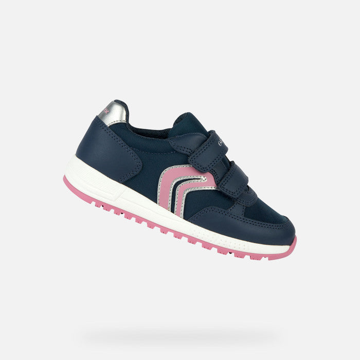 GEOX J ALBEN GIRL NAVY FUCHSIA RUNNING STYLE LOW CUT SNEAKER J36AQC Healthy Steps