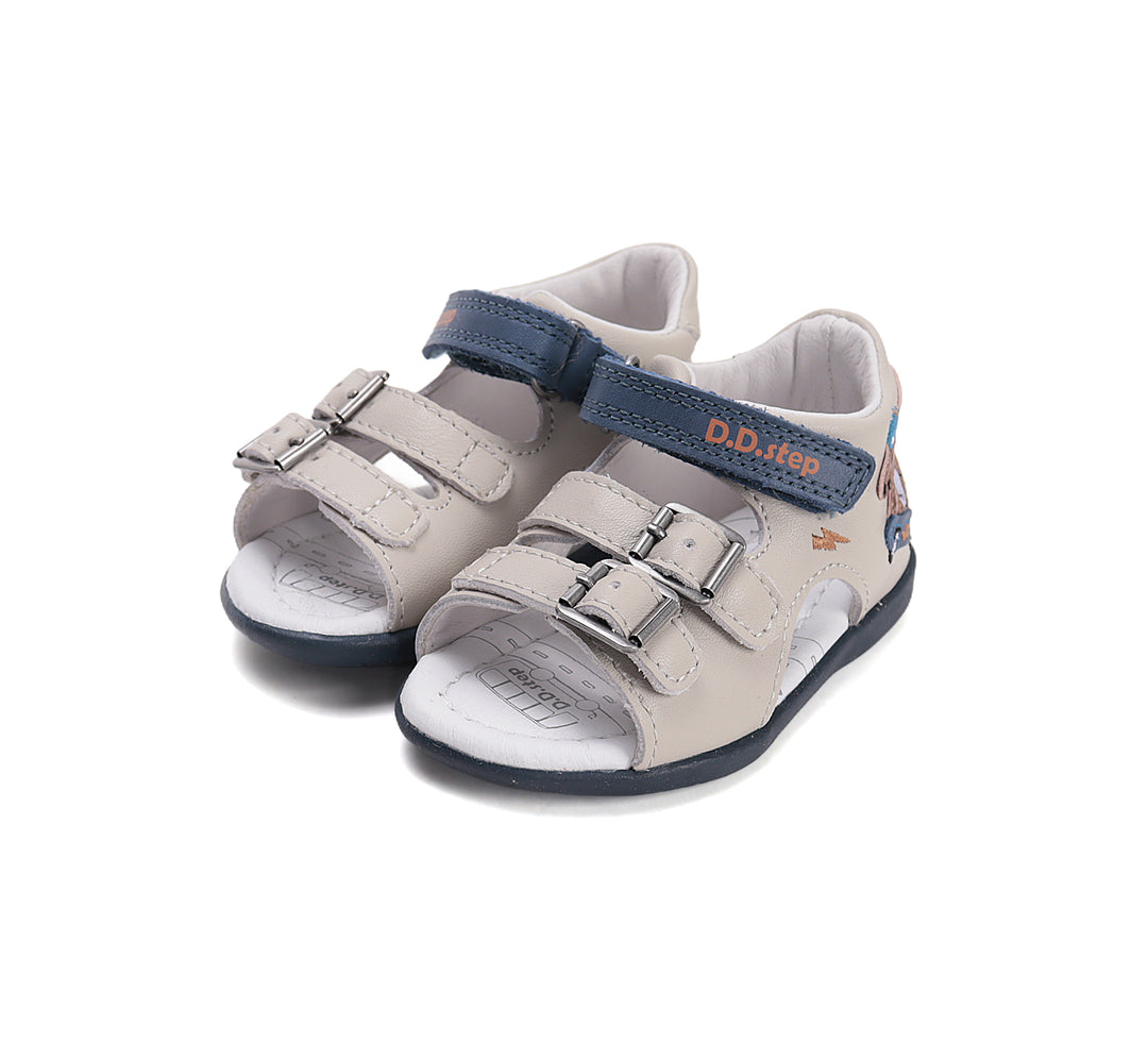 D.D.step Boy's Leather/Open Toe Sandals/Beige (G075-61229B)