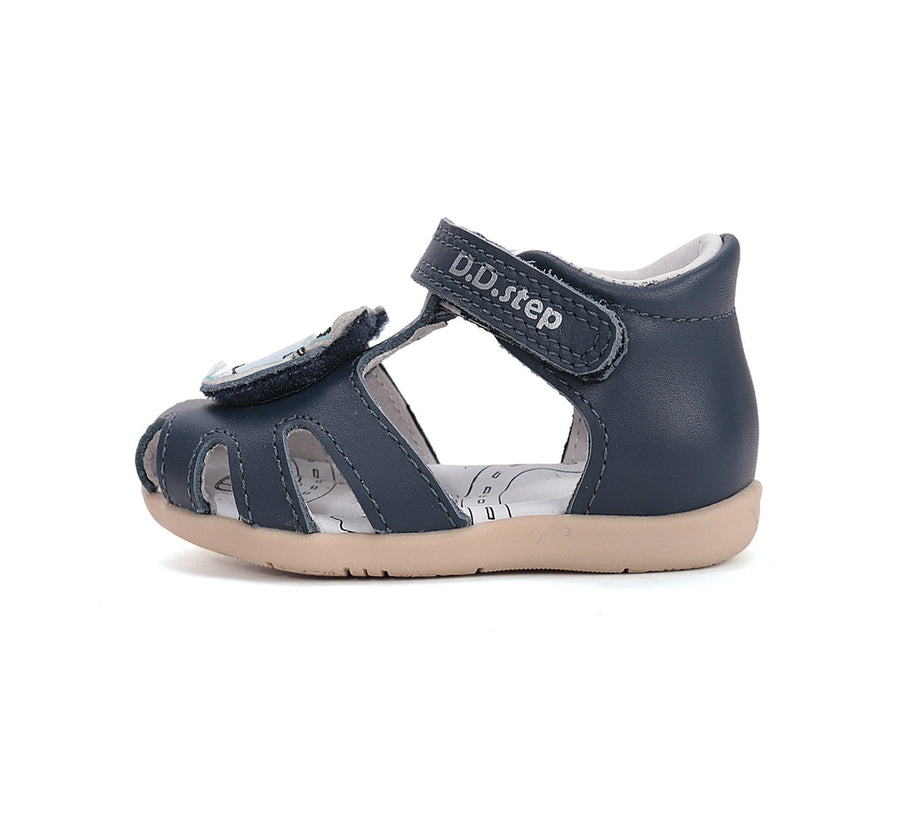 D.D.step boys barefoot leather sandals/Dark Grey/Hippo  (G075-61516A)