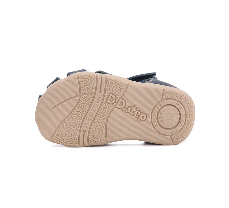 D.D.step boys barefoot leather sandals/Dark Grey/Hippo  (G075-61516A)