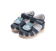 D.D.step boys barefoot leather sandals/Dark Grey/Hippo  (G075-61516A)