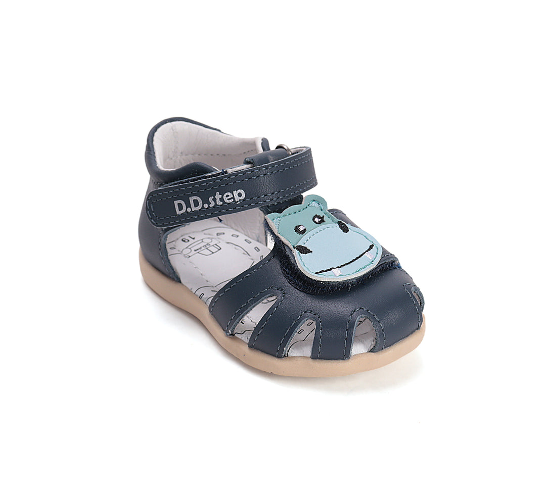 D.D.step boys barefoot leather sandals/Dark Grey/Hippo  (G075-61516A)