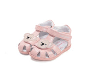 D.D.step girls barefoot leather sandals/Baby Pink Teddy Bear (G075-61516D)