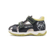 D.D.step boys barefoot leather sandals/Black/Green/Dog (G103-51668B)