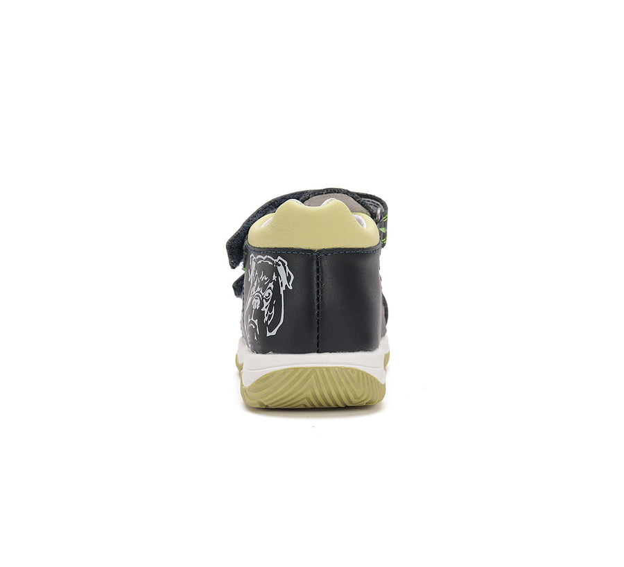 D.D.step boys barefoot leather sandals/Black/Green/Dog (G103-51668B)