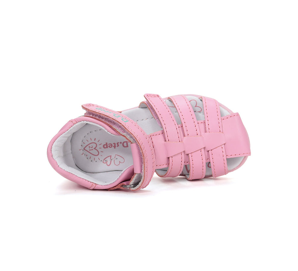 D.D.step girls barefoot leather sandals/Daisy Pink (G111-61400B)